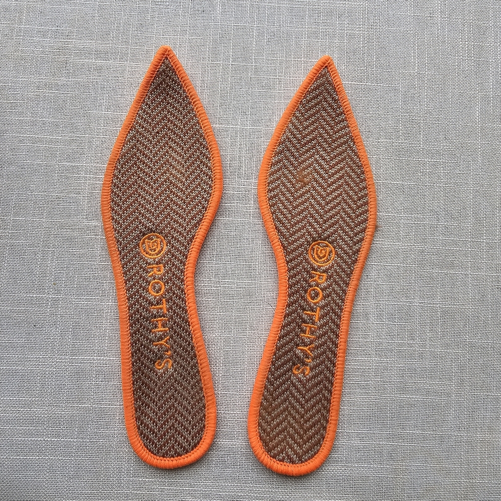 Rothy's Sz 6 Merino Wool Camel Herringbone Points Flats Rothys - Picture 10 of 12